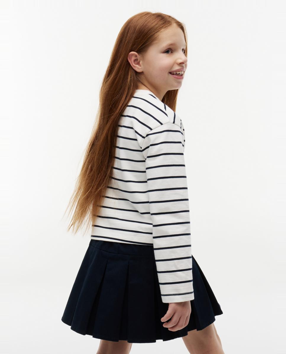 Camiseta de niña de manga larga con logo bordado - Tommy Hilfiger - Blanco Blanco-2