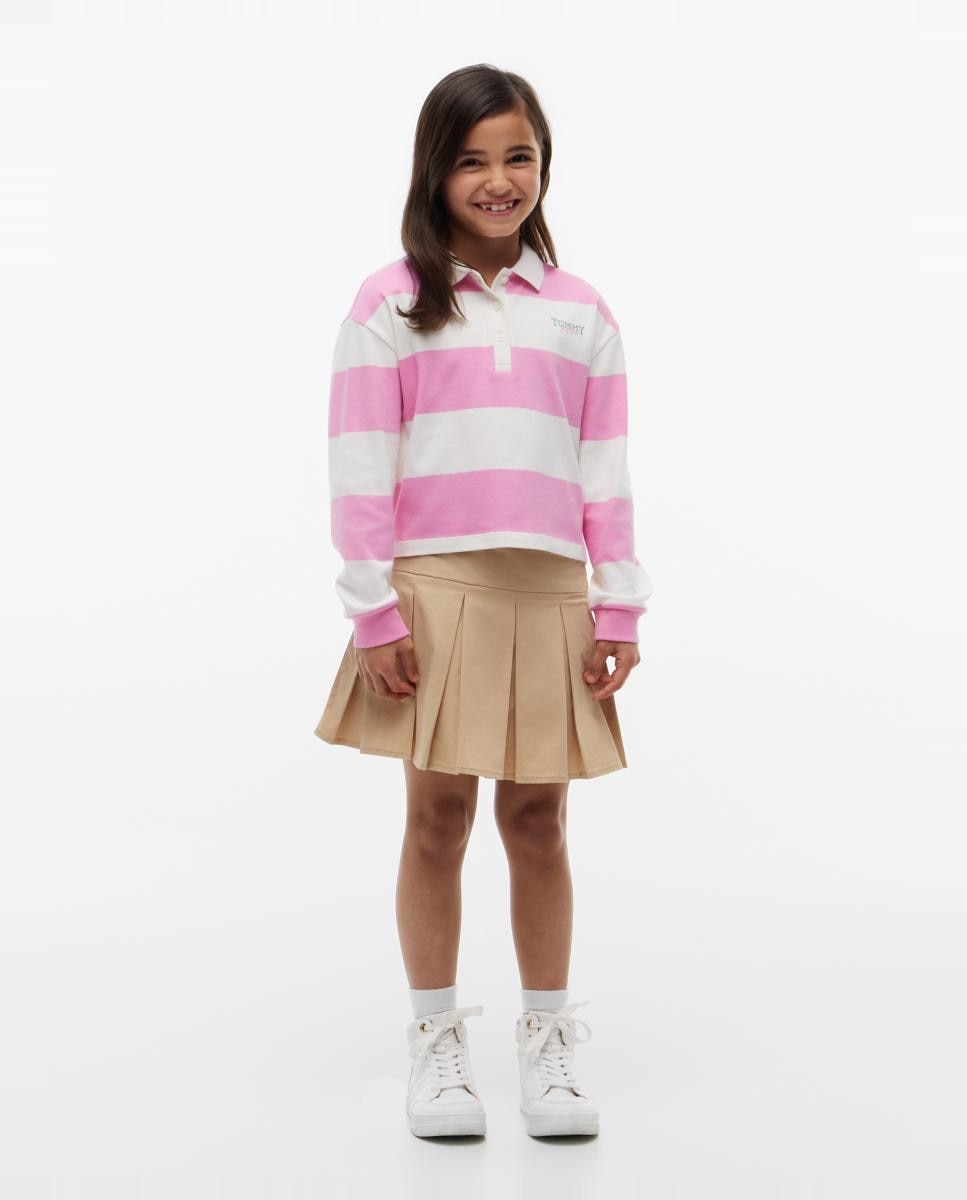 Camiseta de niña de manga larga con logo bordado - Tommy Hilfiger - Blanco Blanco-5