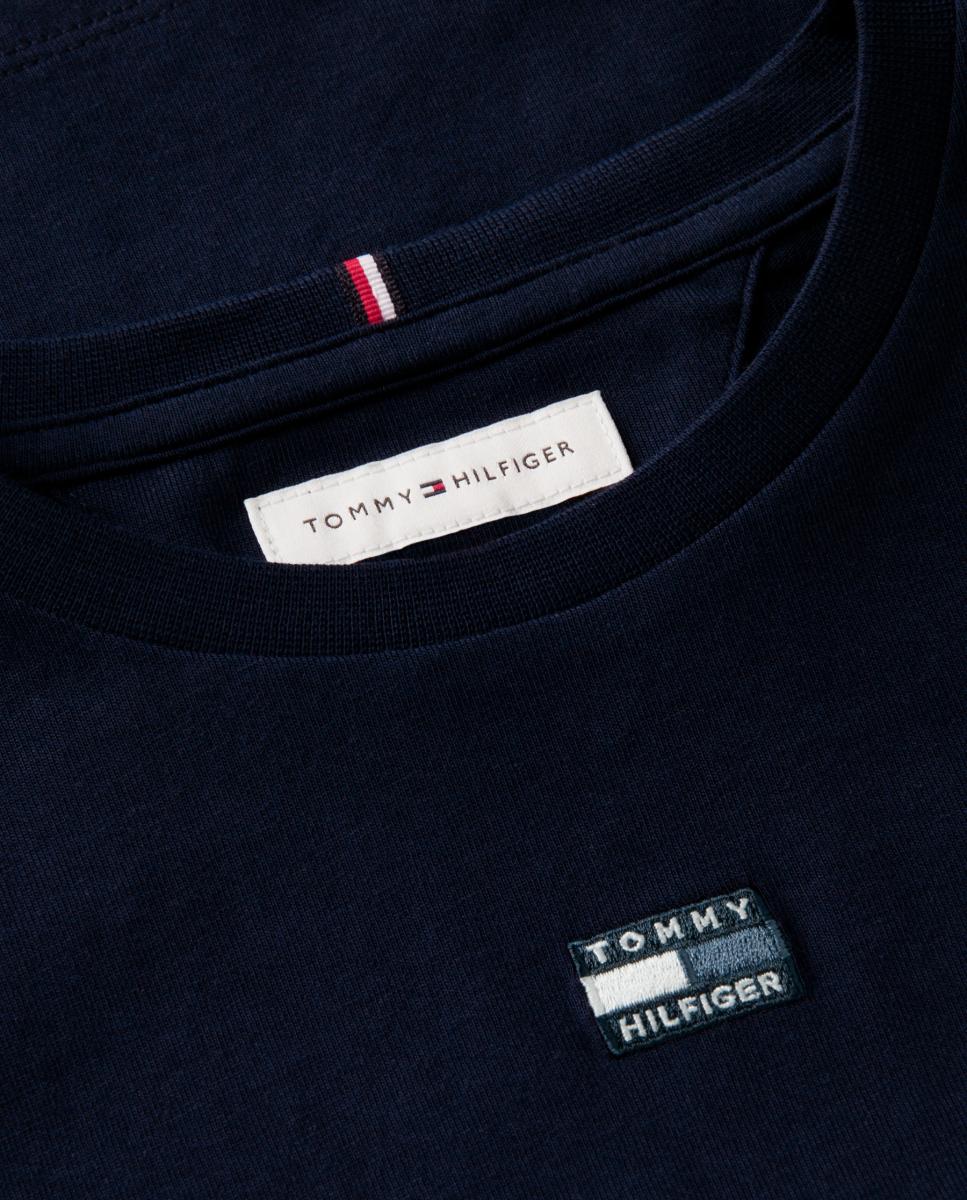 Camiseta de niña de silueta boxy con logo frontal - Tommy Hilfiger - Azul Azul-7