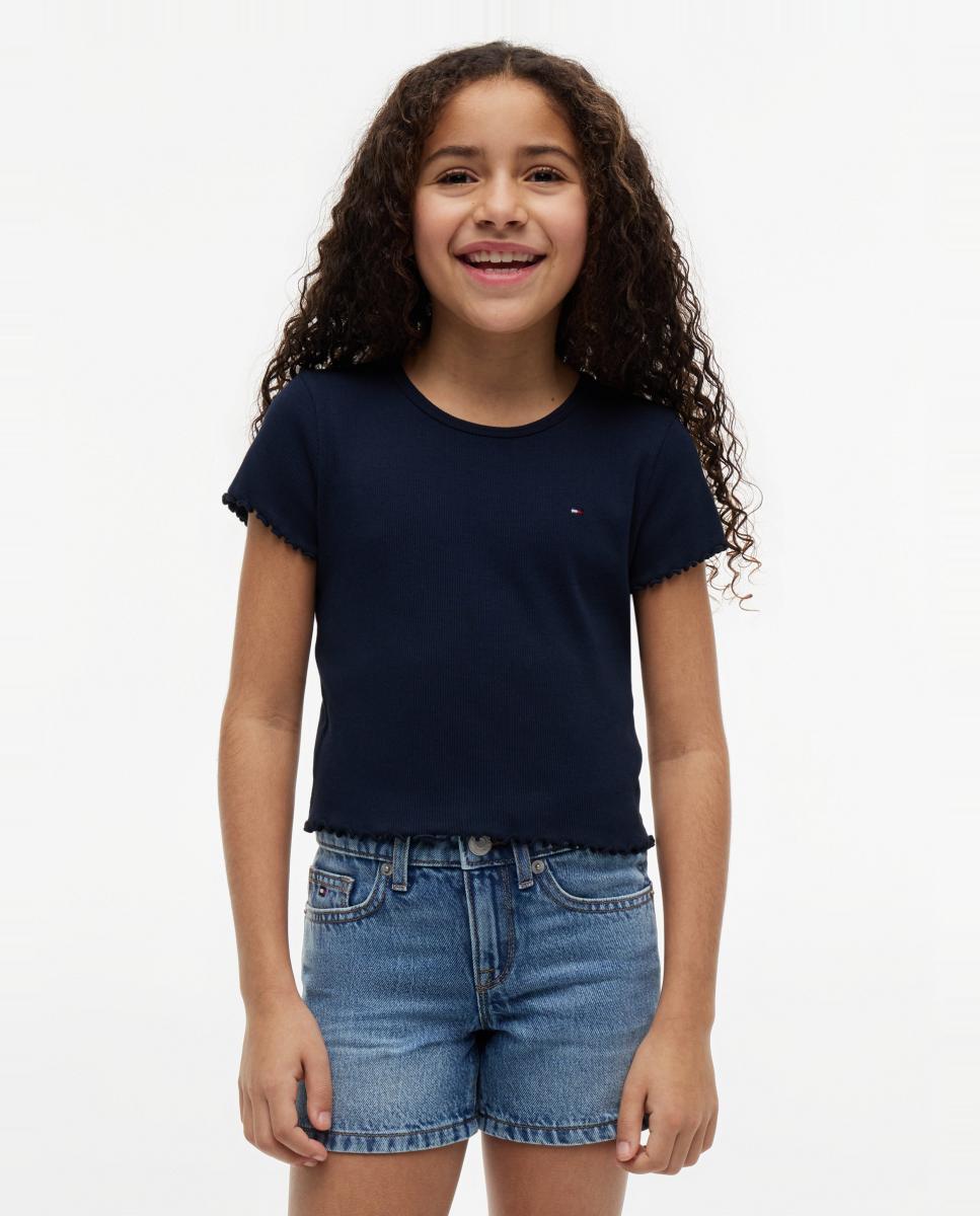 Imagem 0 de T-shirt Canelada com Acabamento Ondulado