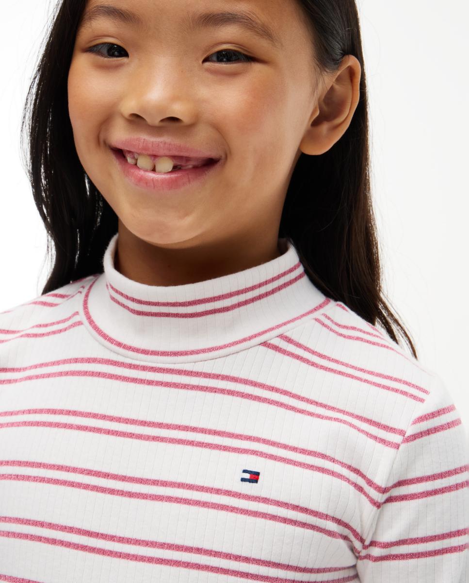 Camiseta de niña de manga larga y punto canalé - Tommy Hilfiger - Amarillo Amarillo-3