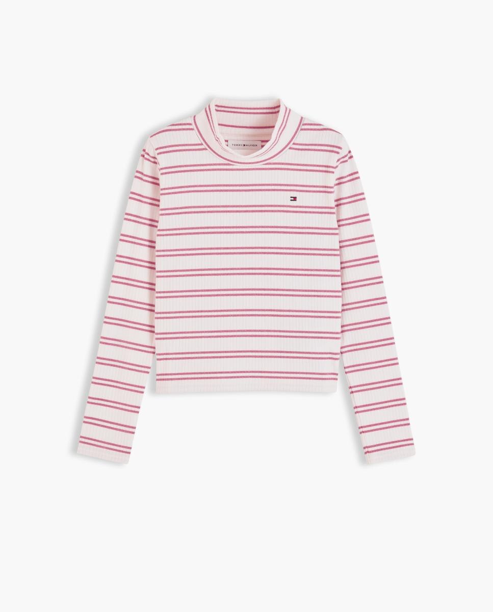 Camiseta de niña de manga larga y punto canalé - Tommy Hilfiger - Amarillo Amarillo-5