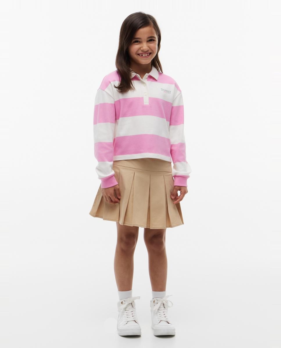 Polo de Manga Comprida às Riscas Rosa-4