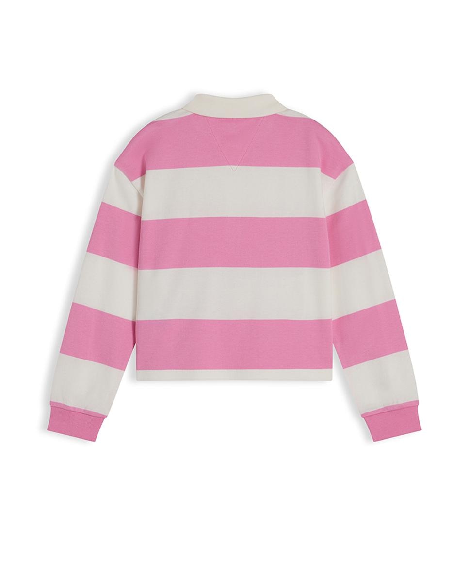Polo de Manga Comprida às Riscas Rosa-6