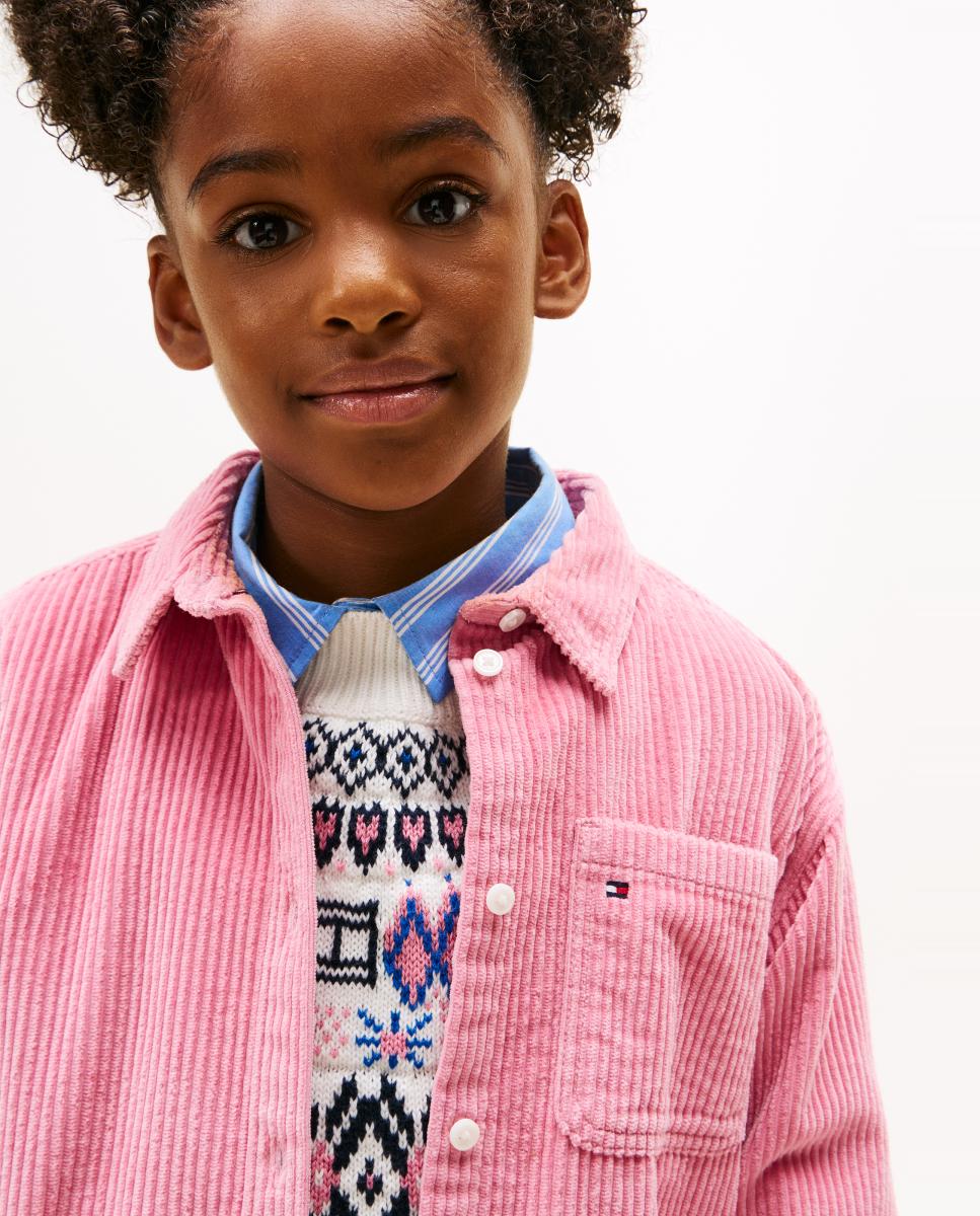 Sobrecamisa de Bombazina com Bolso Rosa-3