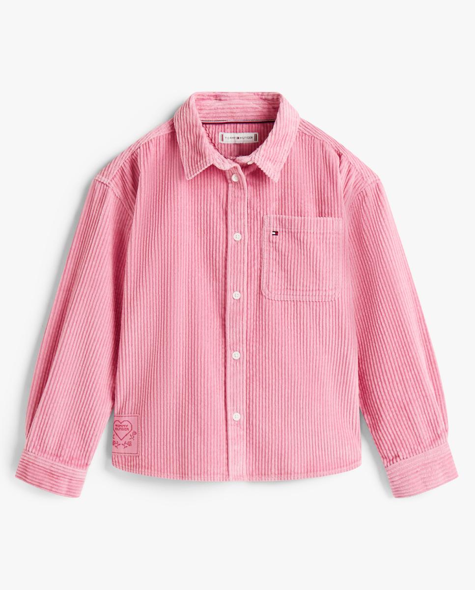 Sobrecamisa de Bombazina com Bolso Rosa-6