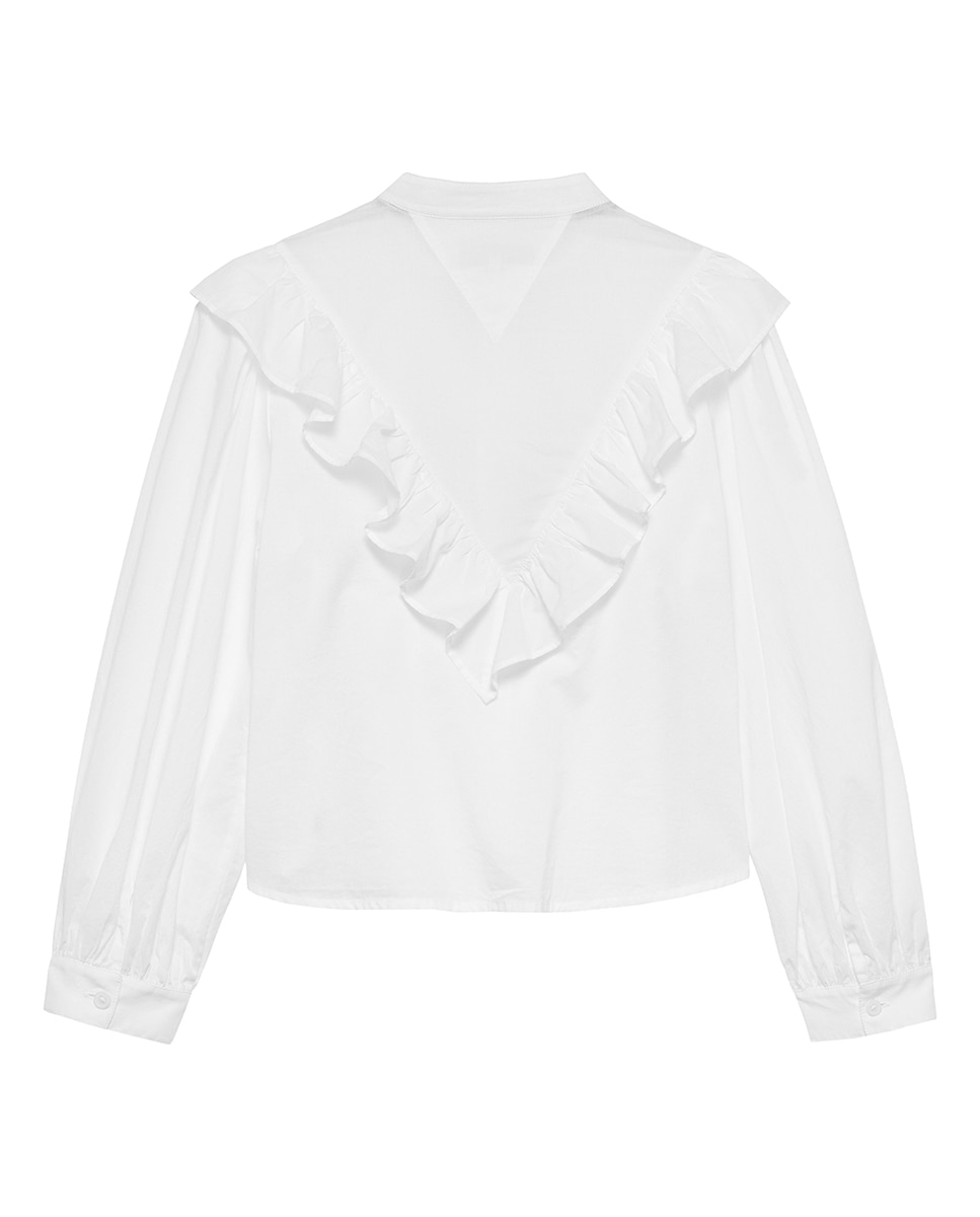 Blusa com Folhos Branco-2