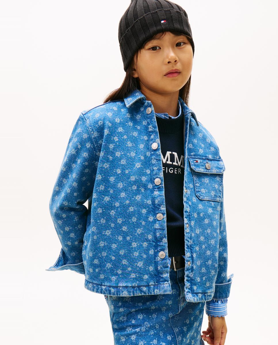 Sobrecamisa de Ganga com Estampado Floral Tommy Hilfiger Azul-1