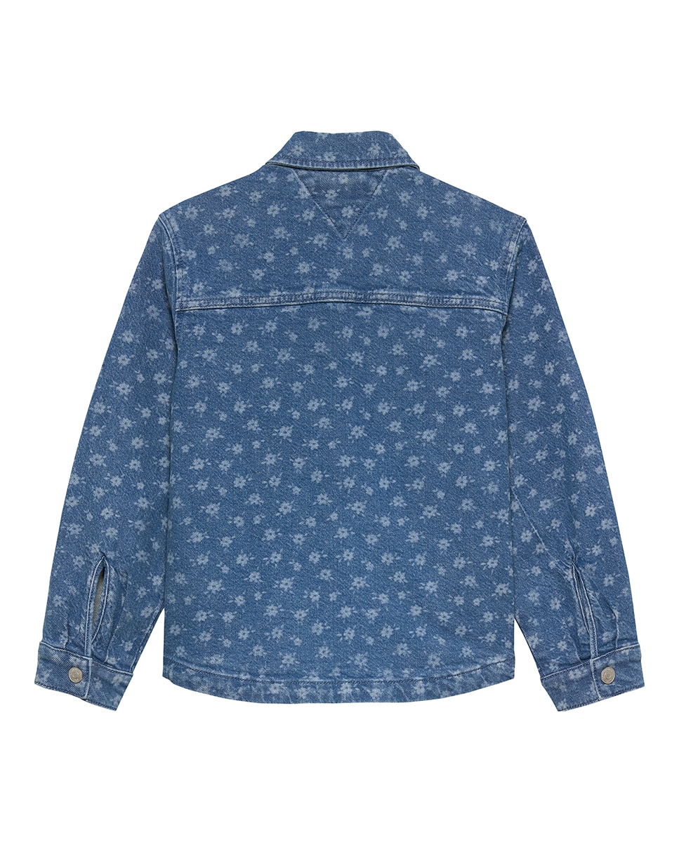 Sobrecamisa de Ganga com Estampado Floral Tommy Hilfiger Azul-6