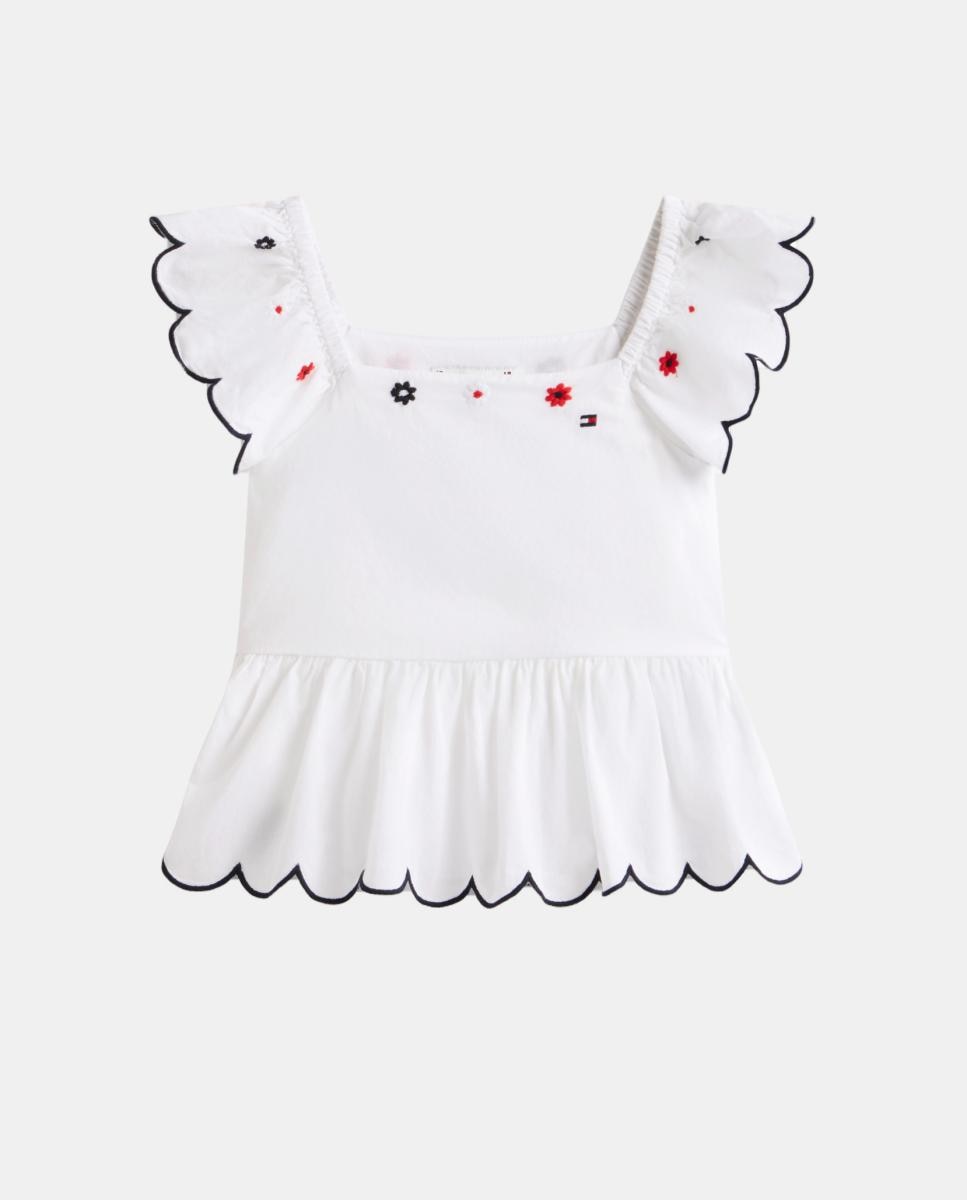 Imagem 0 de Blusa com Bordado Floral e Folhos
