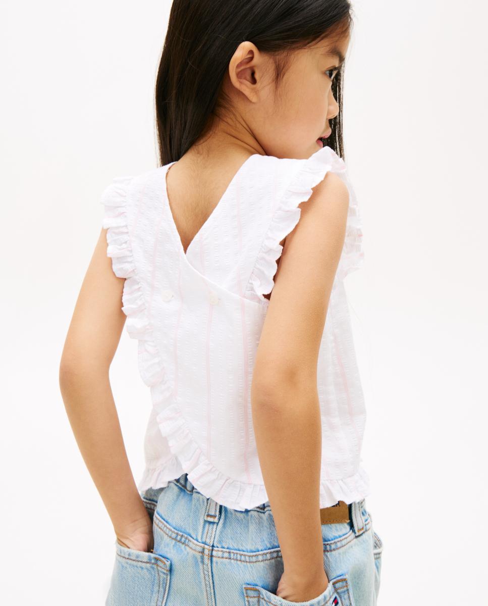 Blusa com Bordado Floral e Folhos Tommy Hilfiger Branco-2