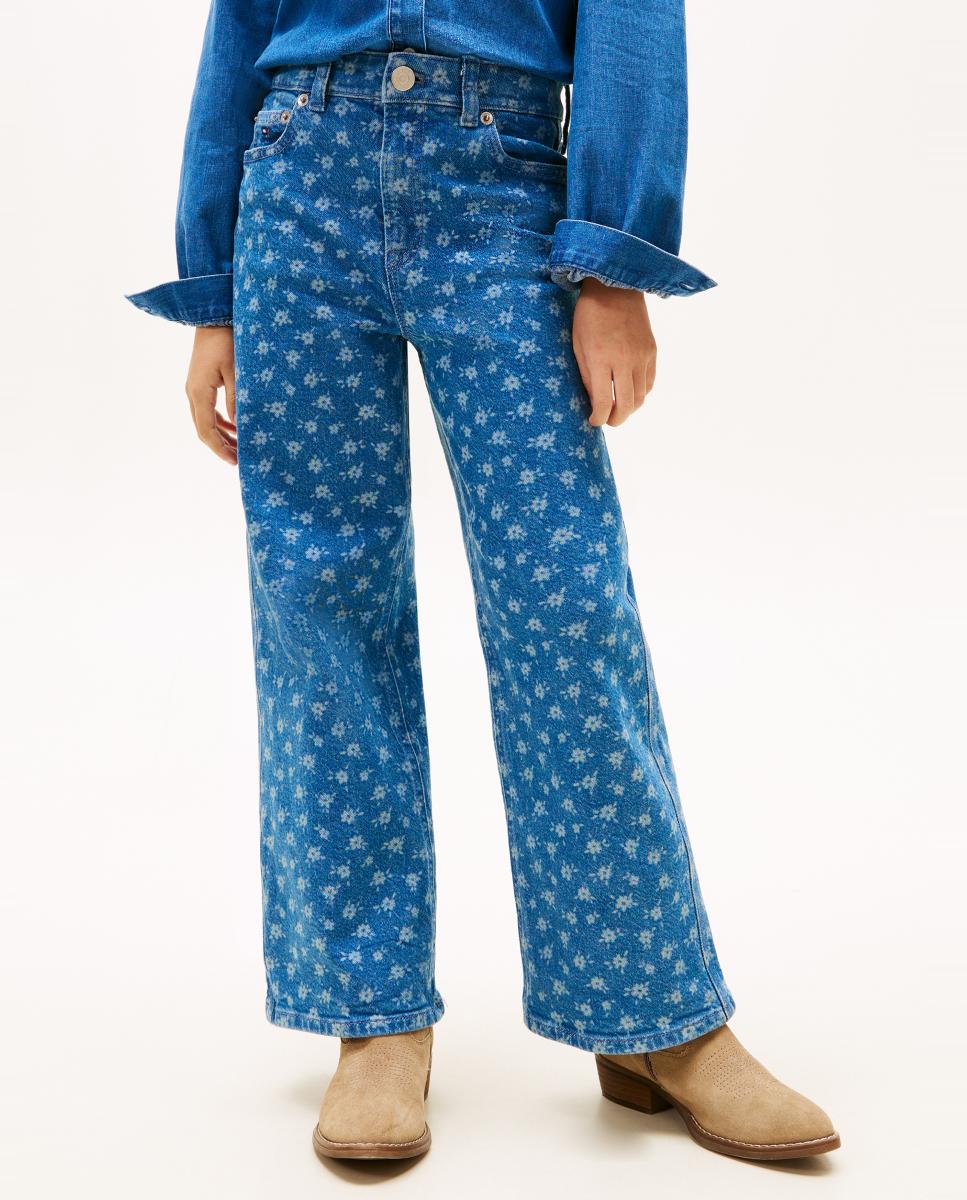 Jeans com Estampado Floral Tommy Hilfiger Azul-2