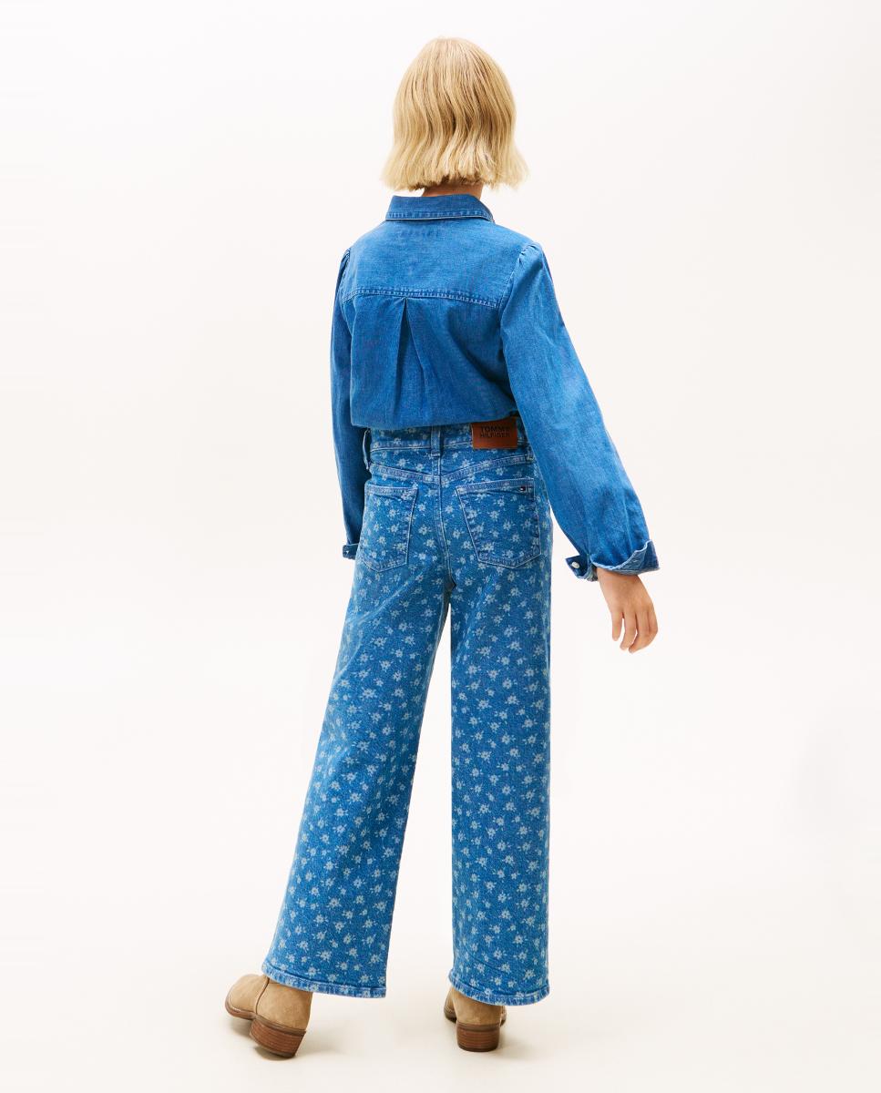 Jeans com Estampado Floral Tommy Hilfiger Azul-3