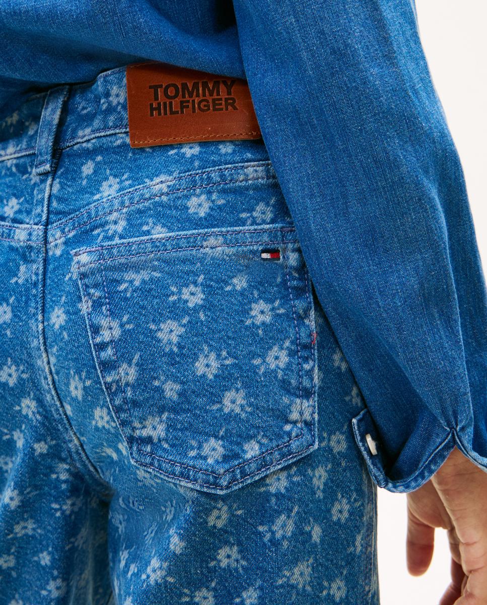 Jeans com Estampado Floral Tommy Hilfiger Azul-4