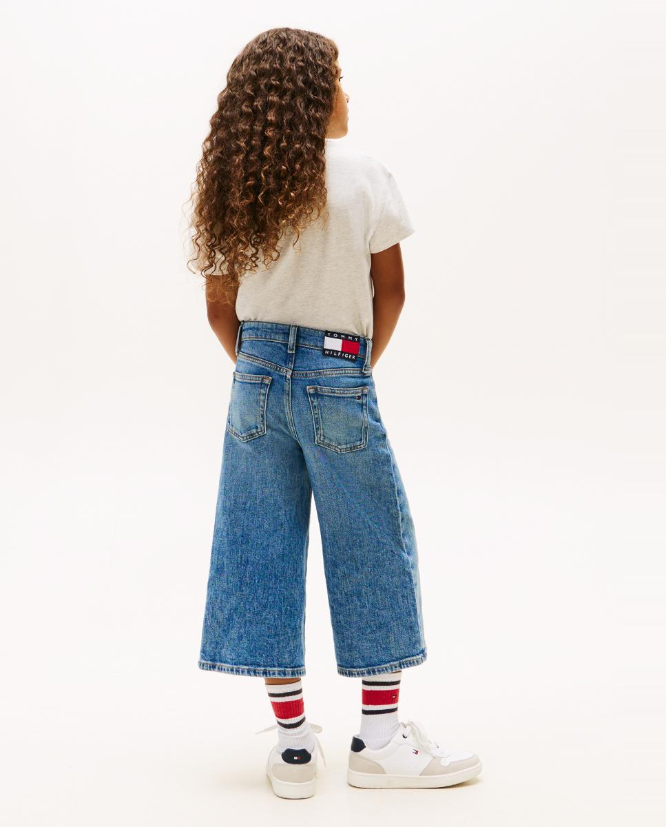 Jeans Largas Tipo Culottes Tommy Hilfiger Azul-3