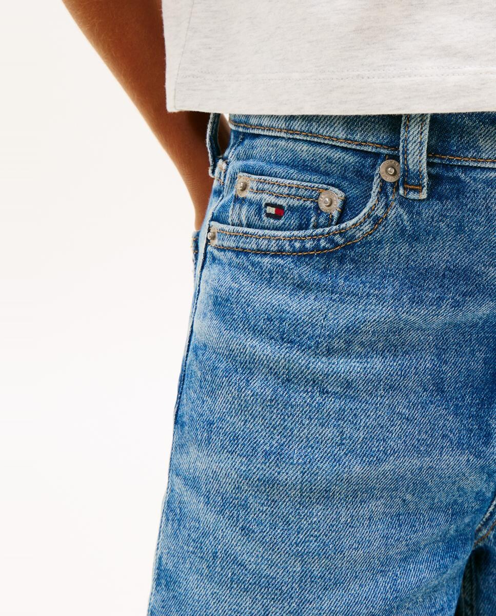 Jeans Largas Tipo Culottes Azul-4