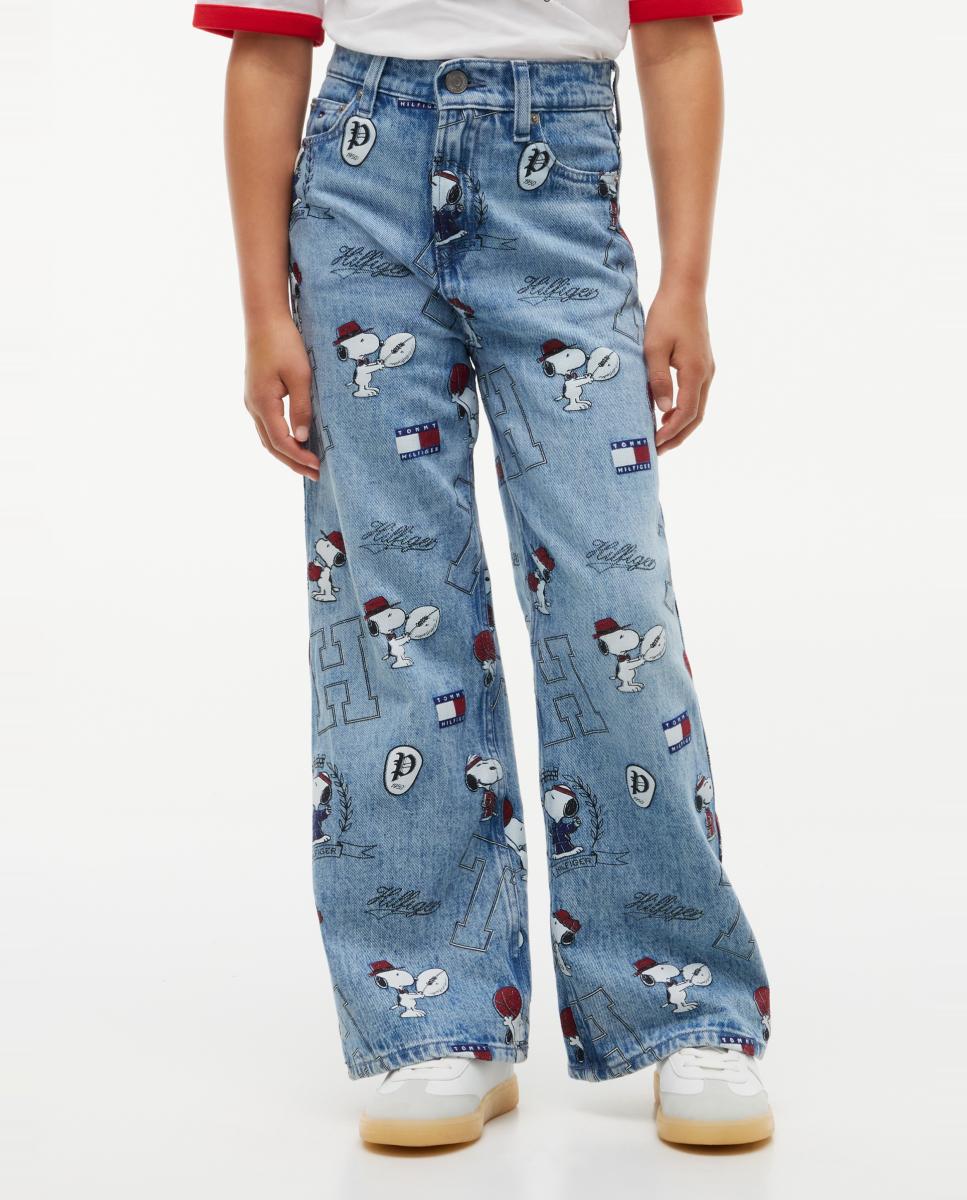 Jeans de Corte Mabel com Estampado Snoopy Amarelo-2