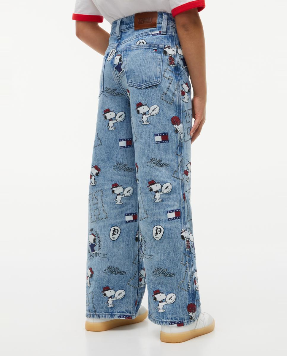 Jeans de Corte Mabel com Estampado Snoopy Amarelo-3