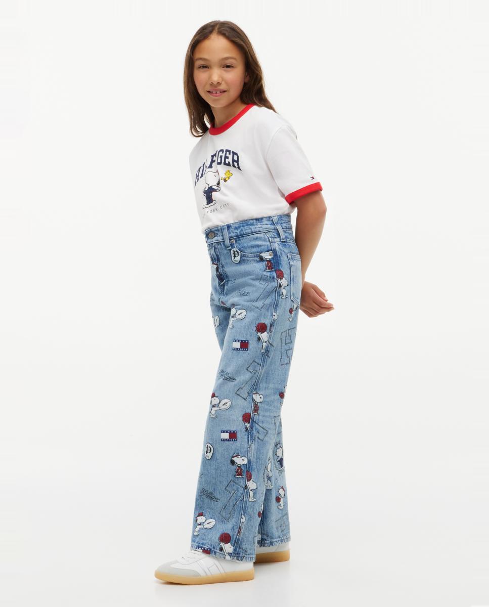 Jeans de Corte Mabel com Estampado Snoopy Amarelo-5