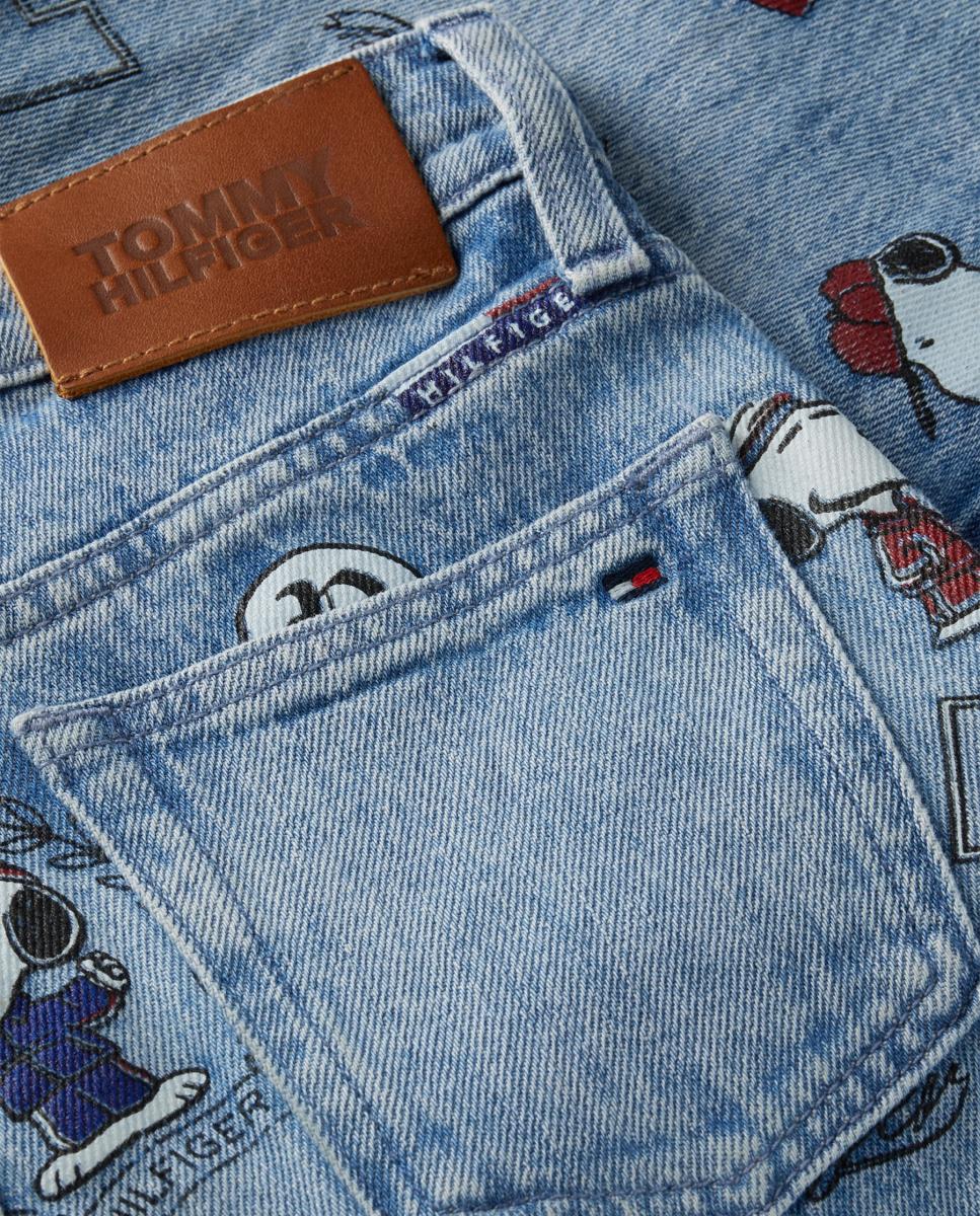 Jeans de Corte Mabel com Estampado Snoopy Amarelo-8