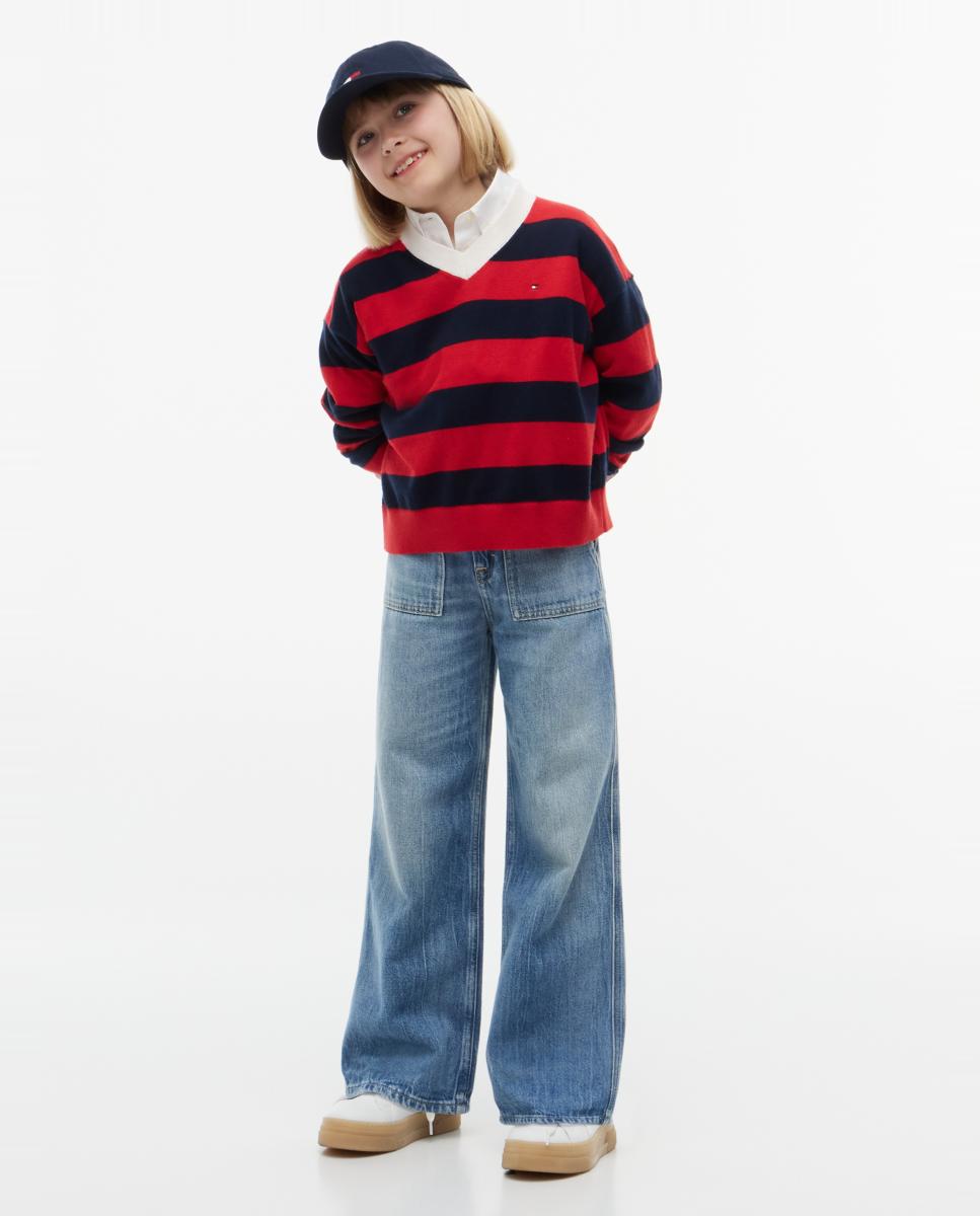 Pantalón vaquero de niña de corte mabel con bolsillos - Tommy Hilfiger - Amarillo Amarillo-1