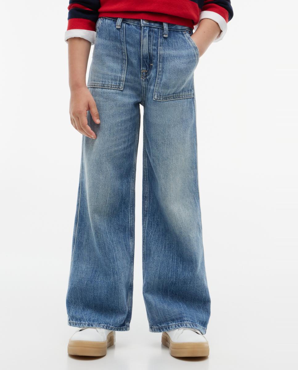 Pantalón vaquero de niña de corte mabel con bolsillos - Tommy Hilfiger - Amarillo Amarillo-2