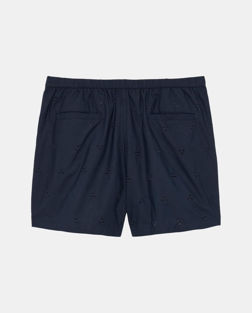 Calções com Bordado Inglês - Branco Azul-2