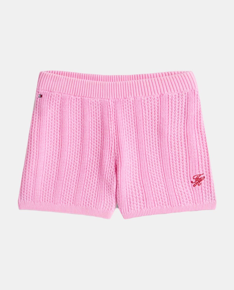 Calções de Crochet Rosa-5