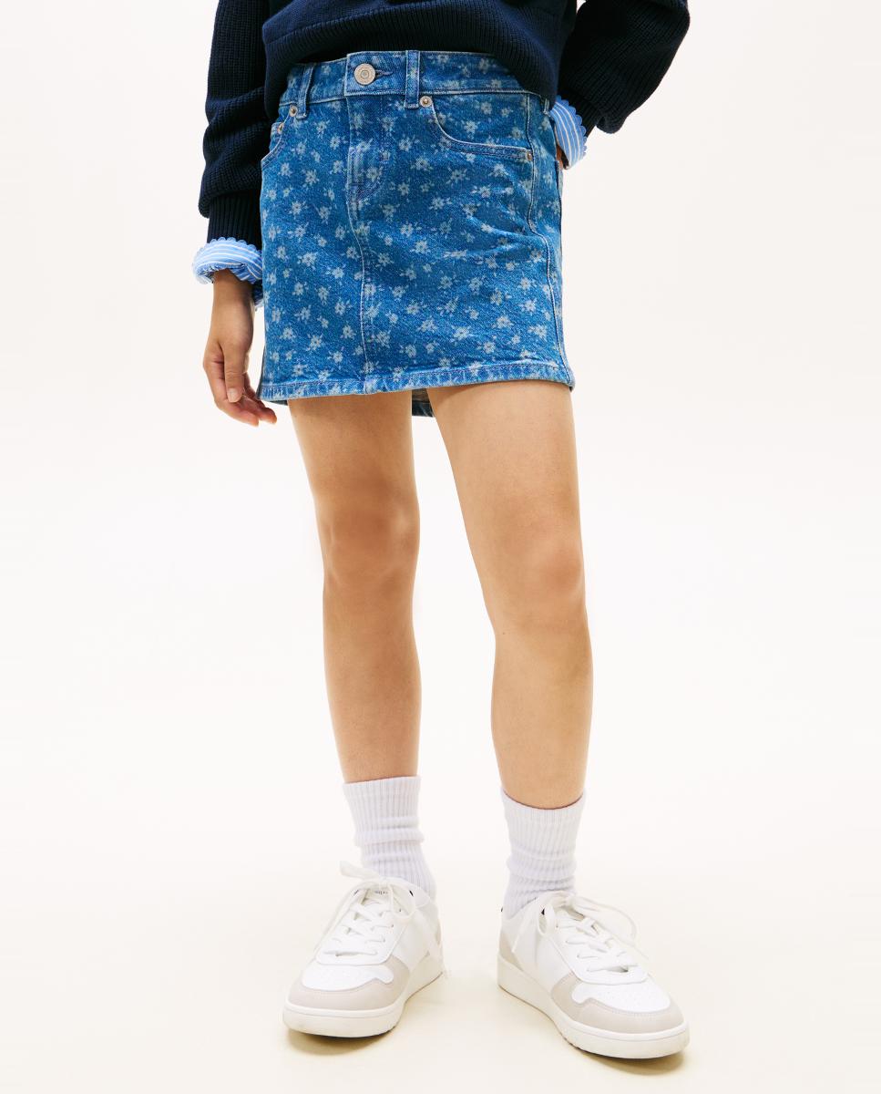 Saia de Ganga com Estampado Floral Tommy Hilfiger Azul-2