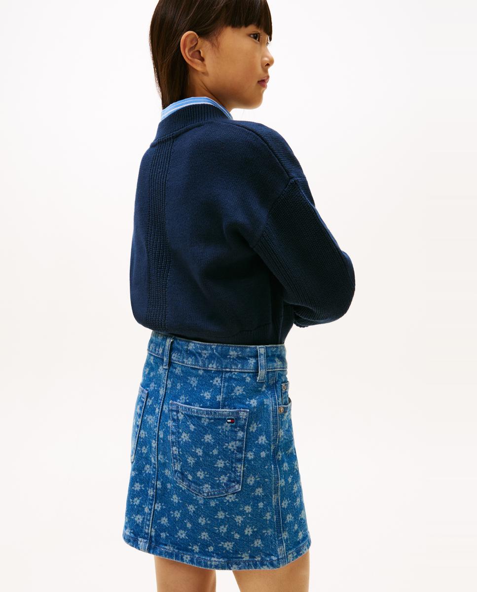Saia de Ganga com Estampado Floral Tommy Hilfiger Azul-3