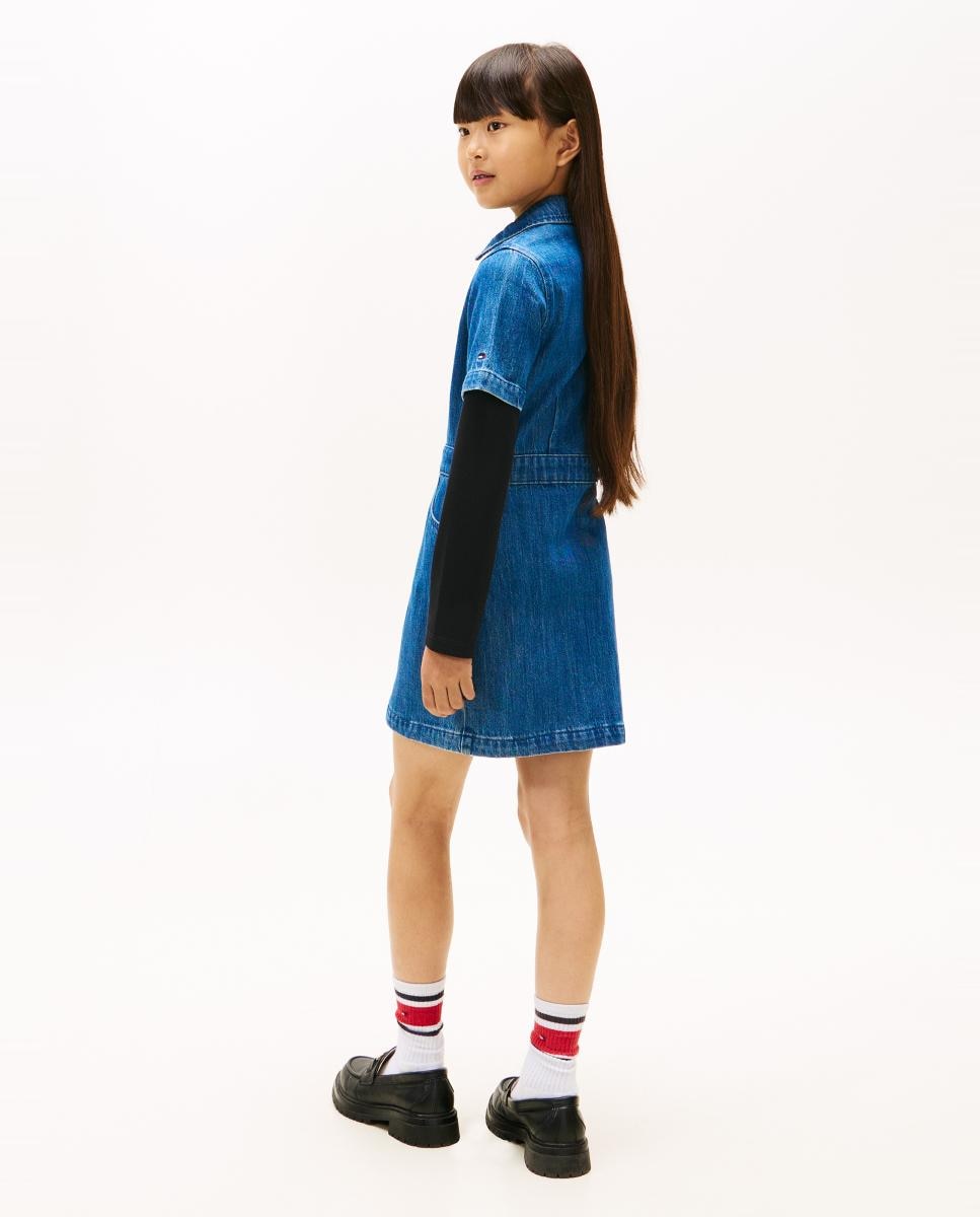 Vestido de Ganga com Fecho de Correr à Frente Tommy Hilfiger Azul-2
