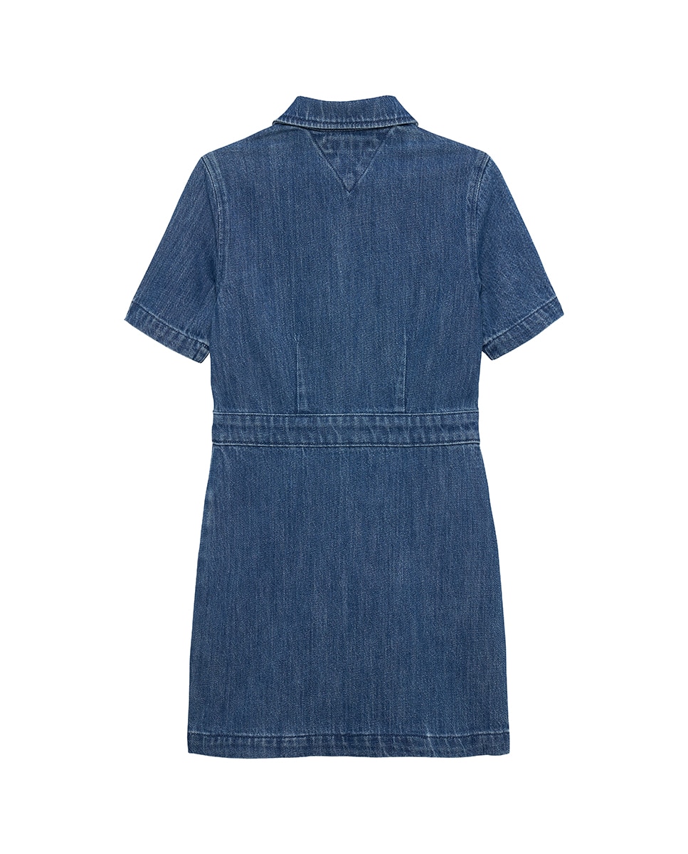 Vestido de Ganga com Fecho de Correr à Frente Tommy Hilfiger Azul-6