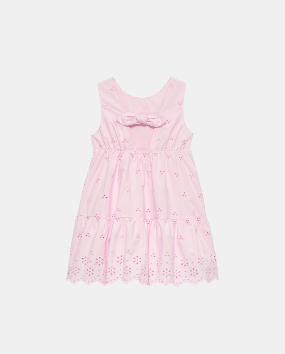 Vestido sem Mangas e com Bordado Inglês Rosa-2