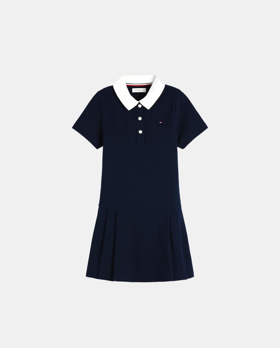 Vestido Tipo Polo Azul-5
