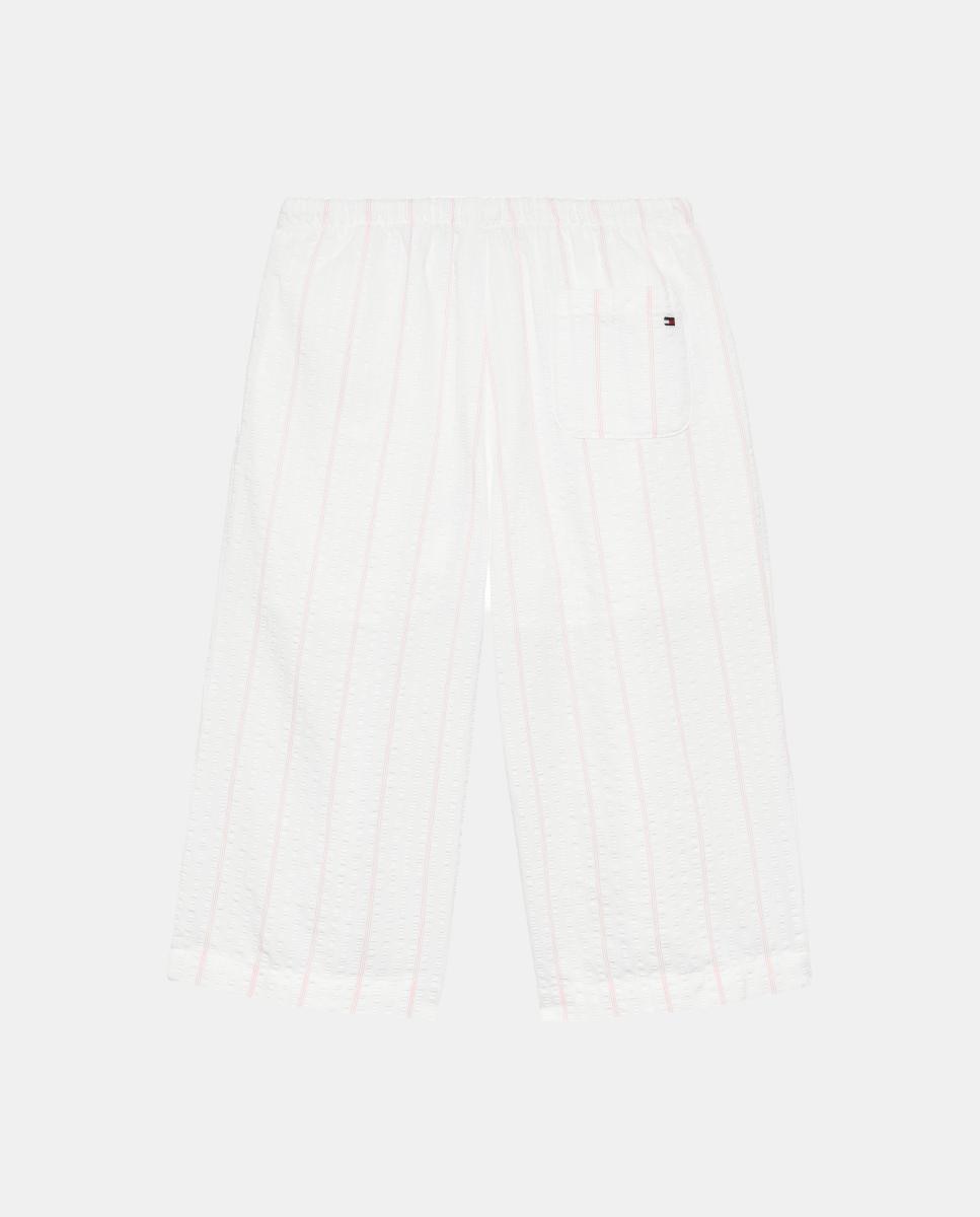 Culotte de niña en tejido seersucker con cintura elástica - Tommy Hilfiger - Blanco Blanco-2