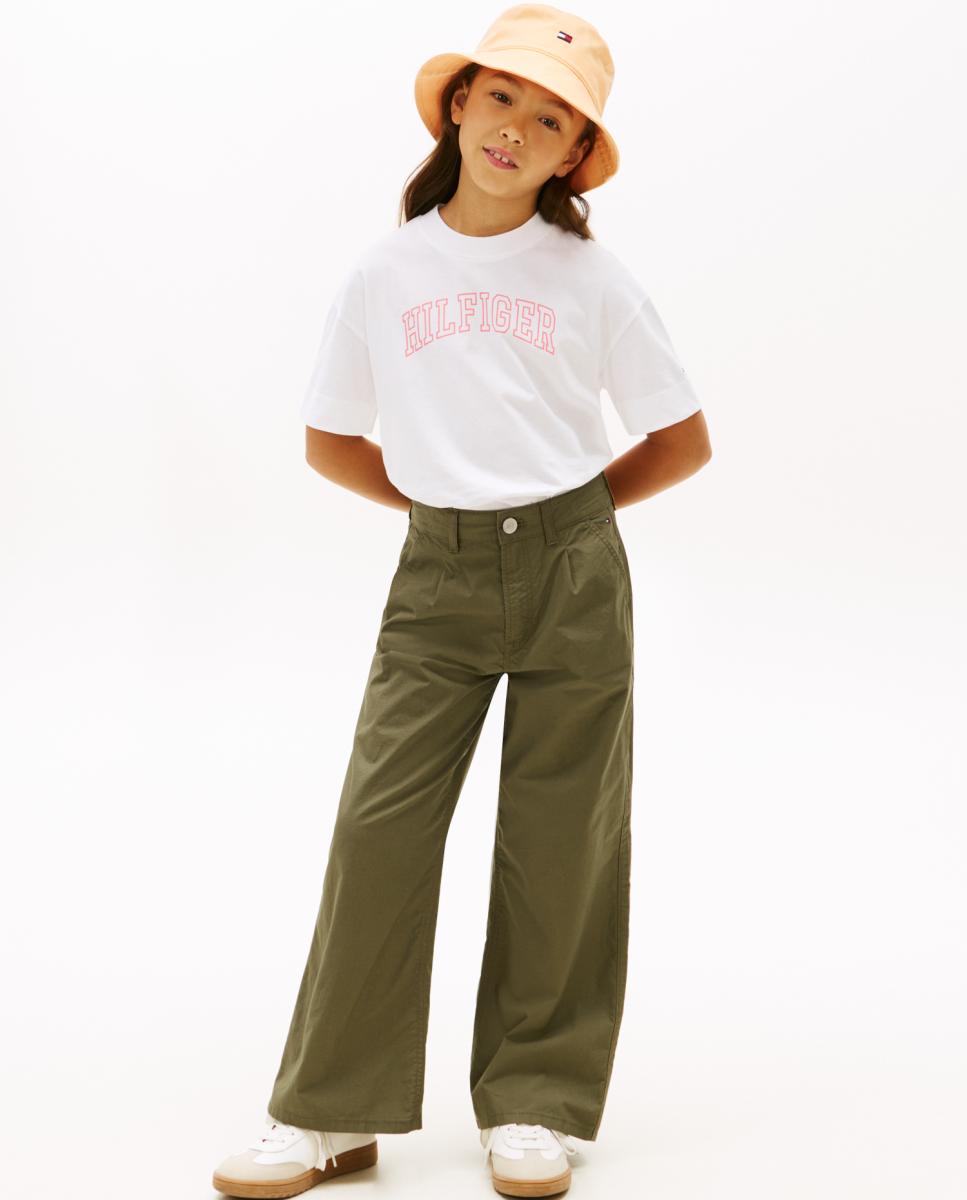 Calças de Algodão com Pinças Tommy Hilfiger Verde-1