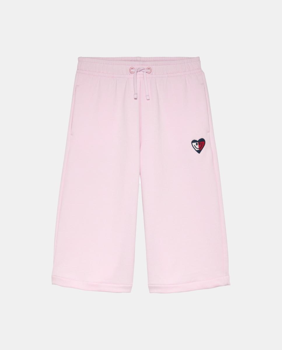 Calças de Algodão com Silhueta Culotte Tommy Hilfiger Rosa-1