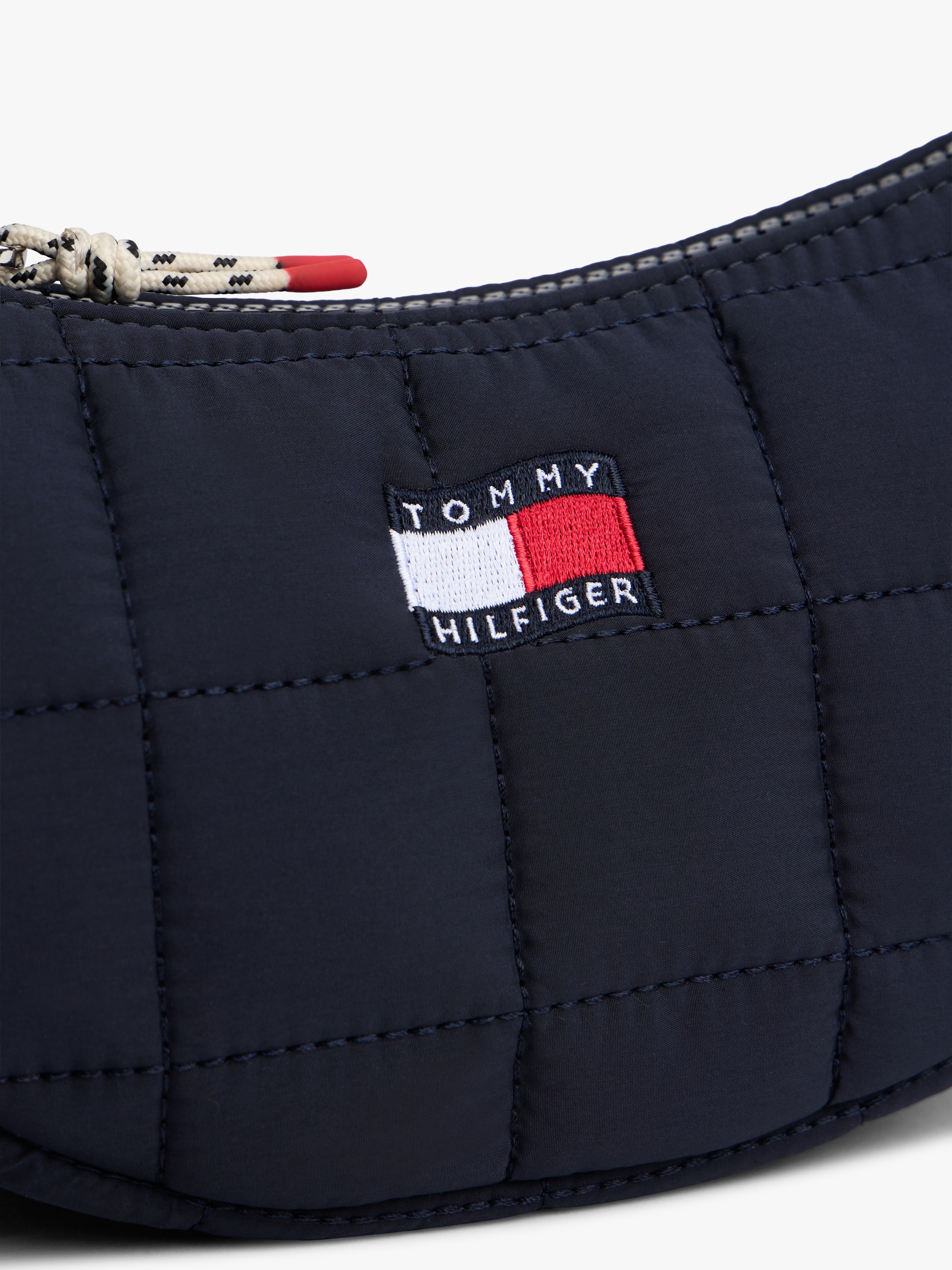 Mala Baguette Acolchoada com Logótipo Tommy Hilfiger Azul-3