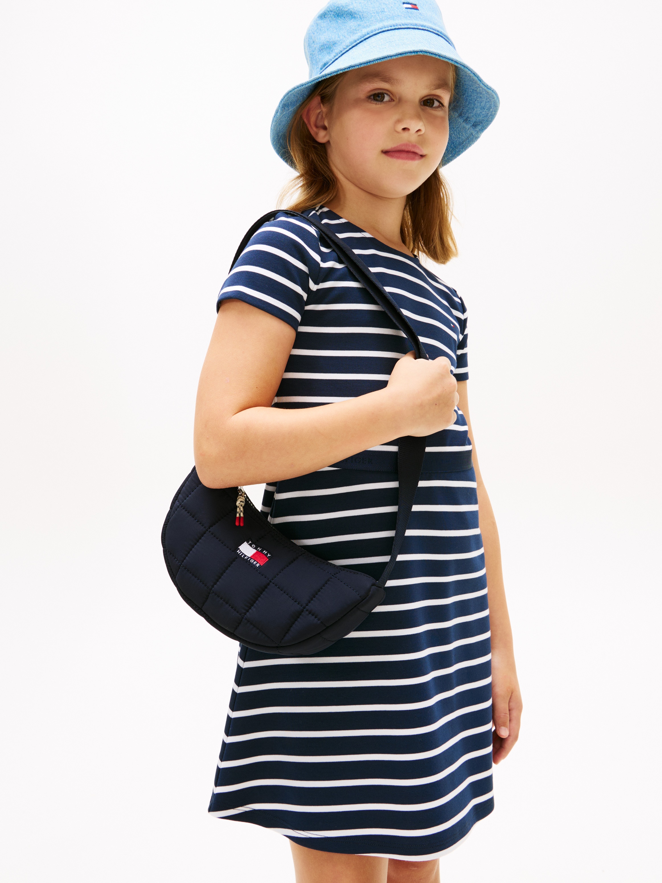 Mala Baguette Acolchoada com Logótipo Tommy Hilfiger Azul-6