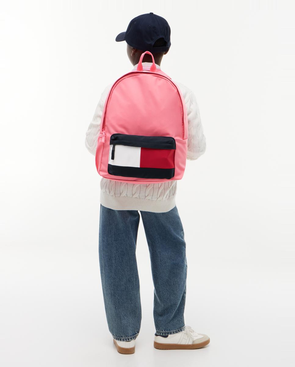 Mochila com Bandeira da Marca Tommy Hilfiger Rosa-5
