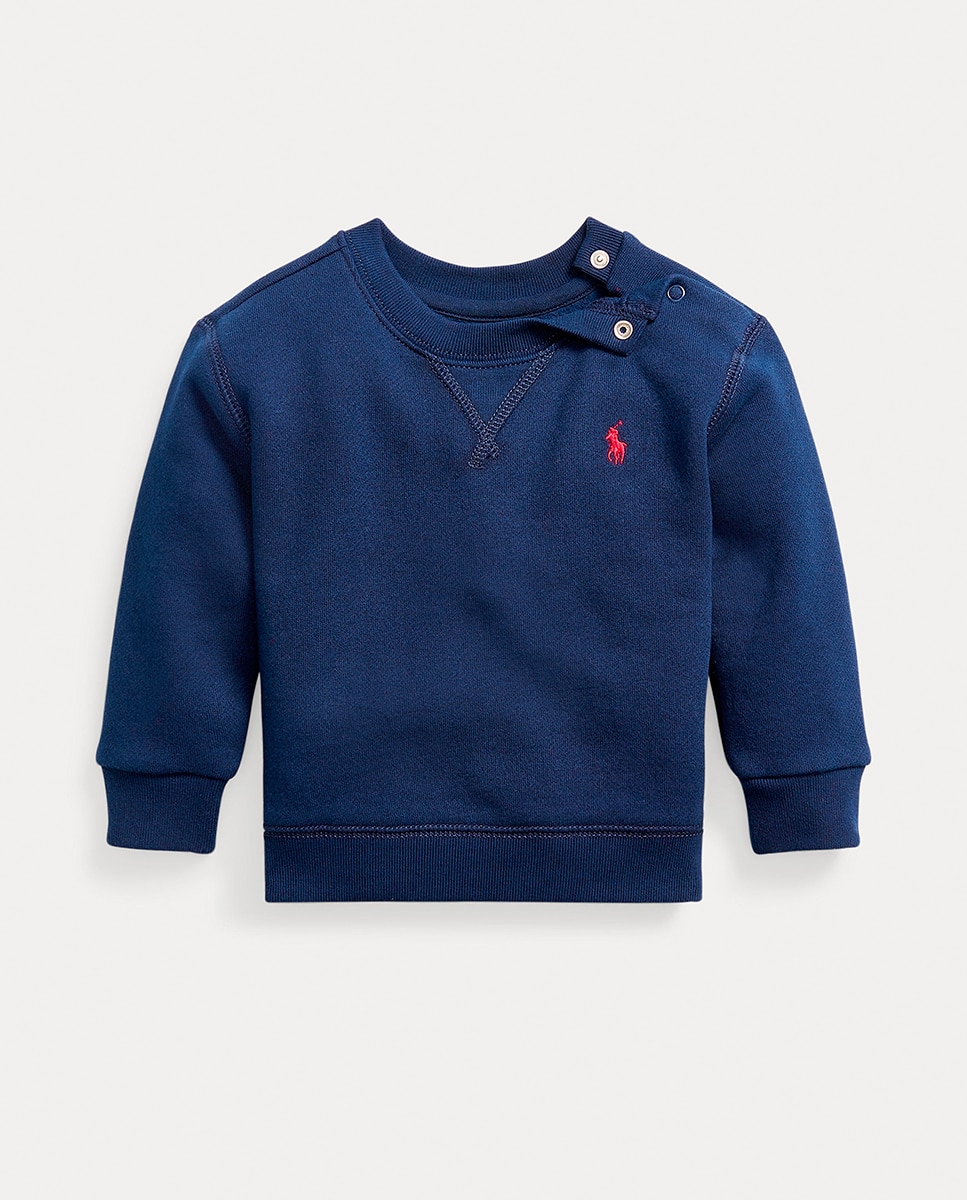 Sweatshirt de Felpa de Bebé com Gola Redonda Azul-marinho-1