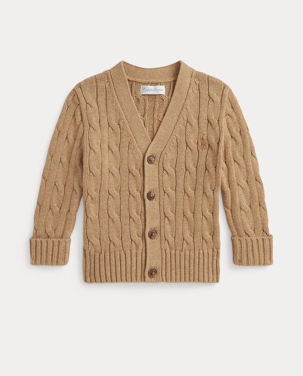 Cárdigan de bebé unisex de algodón en punto de ochos - Polo Ralph Lauren - Camel Camel-1