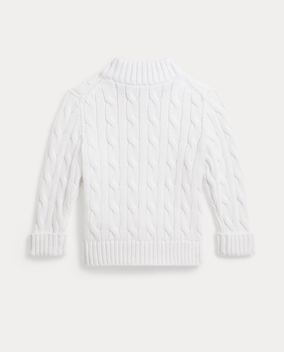 Chaqueta de punto de bebé unisex de algodón en punto de ochos - Polo Ralph Lauren - Blanco Blanco-2