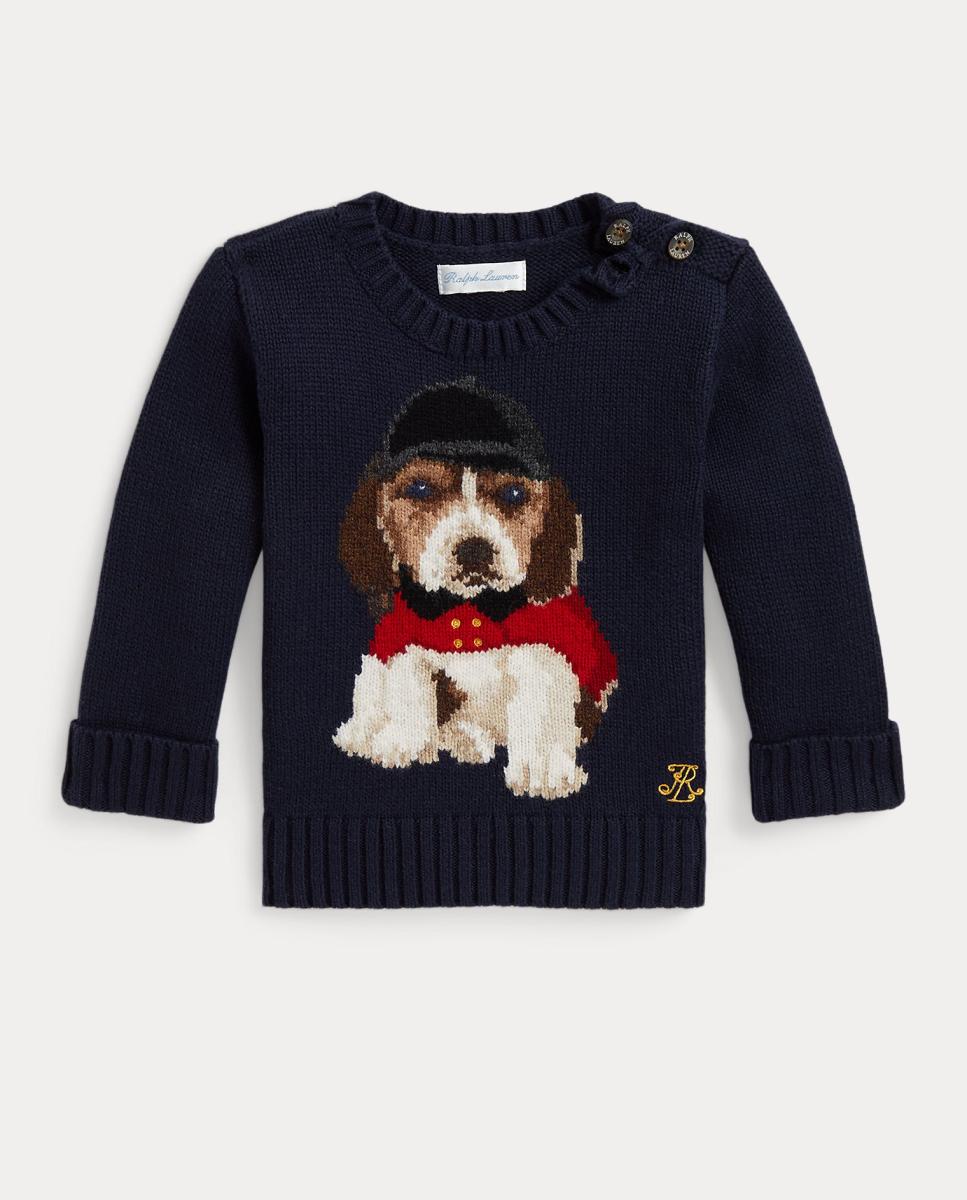 Jersey de bebé unisex de algodón con cuello redondo - Polo Ralph Lauren - Azul marino Azul marino-1
