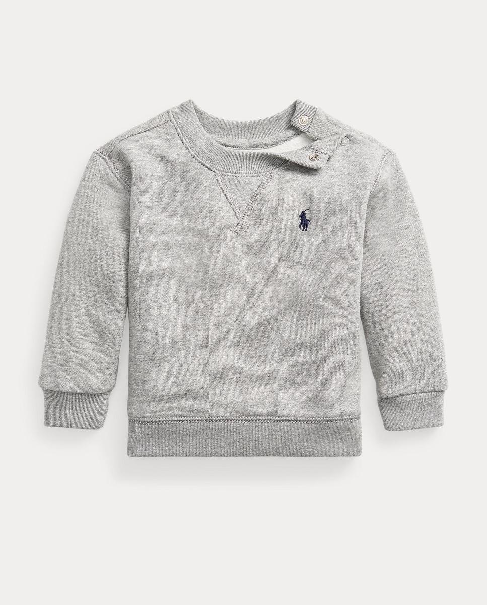 Imagen 0 de Sudadera de bebé unisex de felpa con cuello redondo Gris claro