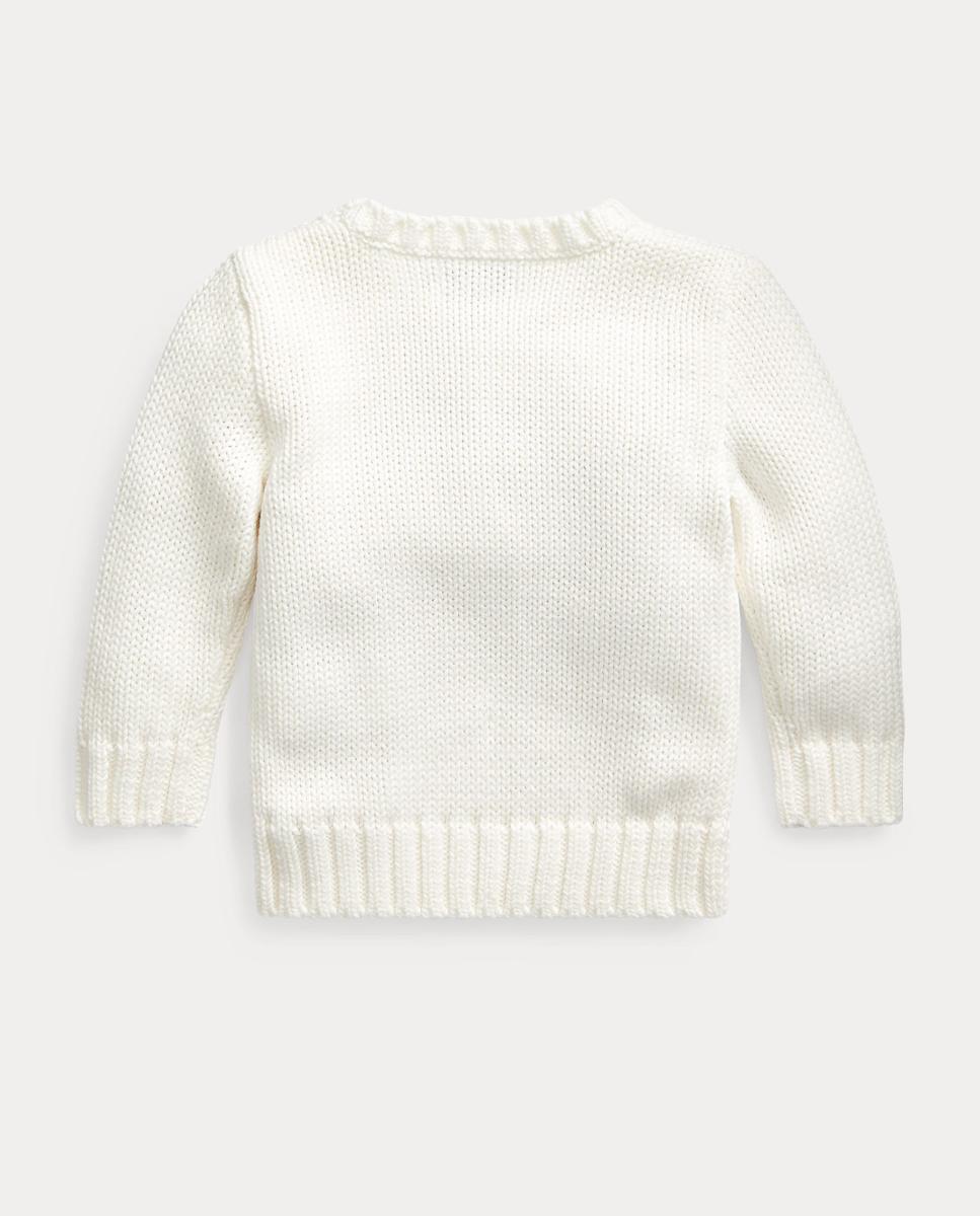 Camisola de Malha de Bebé Unissexo de Algodão com Bandeira Polo Ralph Lauren Cru-2