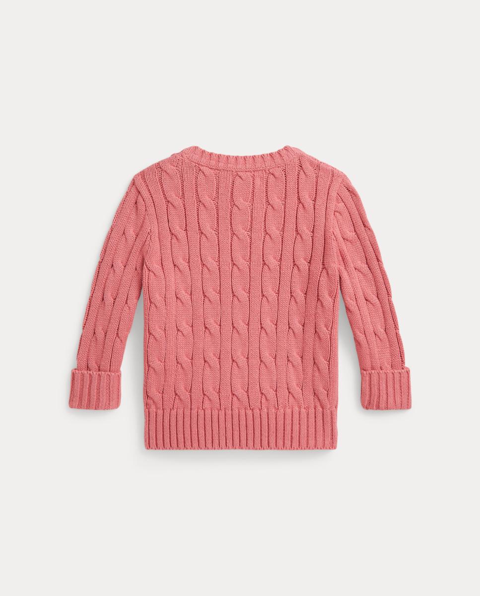 Camisola de Malha do Cabo Unissexo de Algodão Polo Ralph Lauren Coral-2