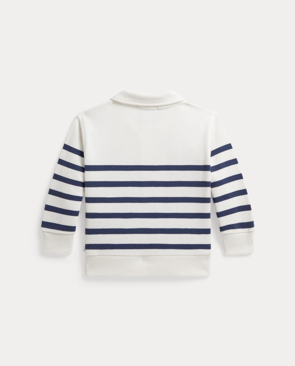 Sweatshirt de Algodão de Bebé com Meio Fecho de Correr Polo Ralph Lauren Azul/Branco-2