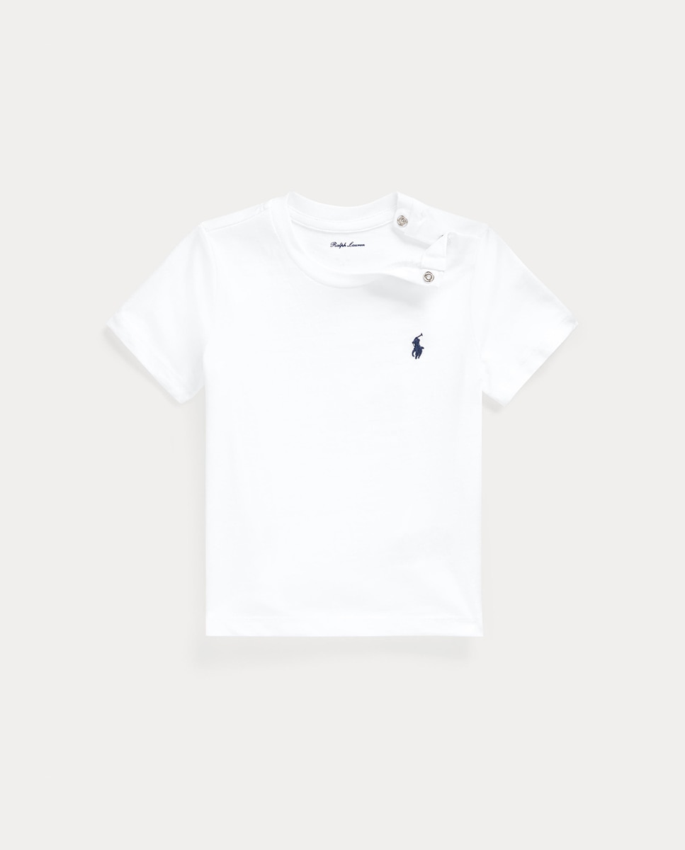 T-shirt de Algodão de Bebé com Cavalo Polo Ralph Lauren Branco-1