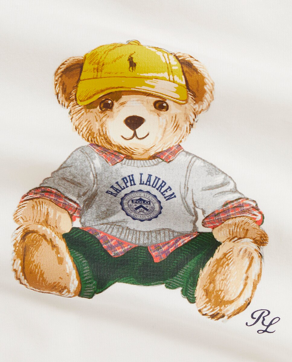 T-shirt de Bebé com Polo Bear e em Algodão Cru-3